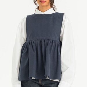 Olive Clothing Faye Ribboned Vest Navy (M/L)